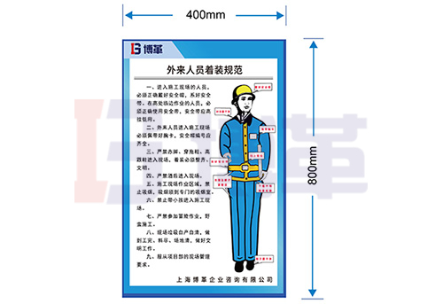 承包商、訪客著裝規范標識牌